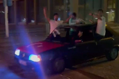 Konvoy oluşturarak trafikte tehlike saçan 7 araca ceza