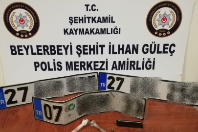 Plaka hırsızları kıskıvrak yakalandı