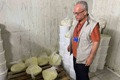 Gaziantep’te 1 ton 112 kilogram kaçak peynir ele geçirildi