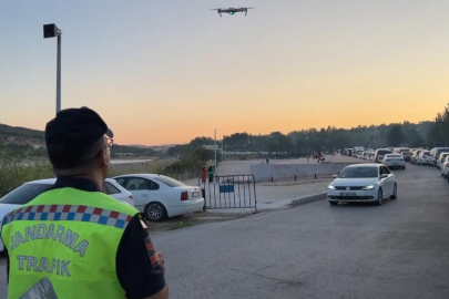 Jandarmadan parklarda dron destekli yaya devriye faaliyeti
