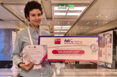GAÜN'lü akademisyene FDI 2024 Dünya Diş Hekimliği Kongresi'nden ödül