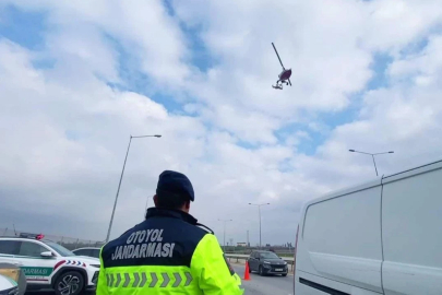 TAG otoyolunda cayrokopterle trafik denetimi