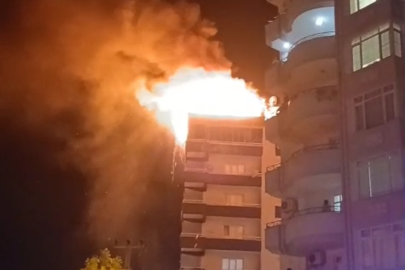 Gaziantep'te 7 katlı binada yangın paniği