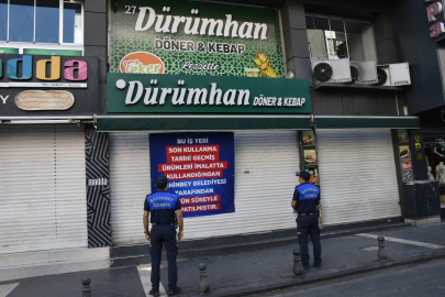 Şahinbey'de tarihi geçmiş ürün kullanan dürümcüye kapatma cezası