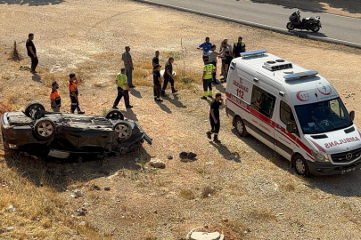  Gaziantep'te 5 metreden şarampole uçan otomobilin sürücüsü yaralandı