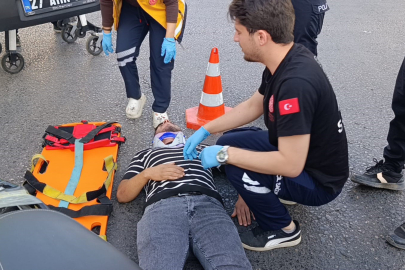 Minibüsün çarptığı motosikletin sürücüsü yaralandı