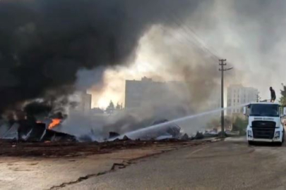 Nurdağı'nda depo yangını