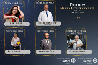 GAZİANTEP YESEMEK ROTARY KULÜBÜ VE ALLEBEN ROTARY KULÜBÜ’NDEN  MESLEKİ BAŞARIYA ANLAMLI ÖDÜL