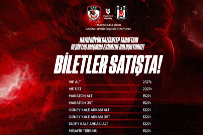 Dev Maçın Biletleri Satışta: Gaziantep FK - Beşiktaş