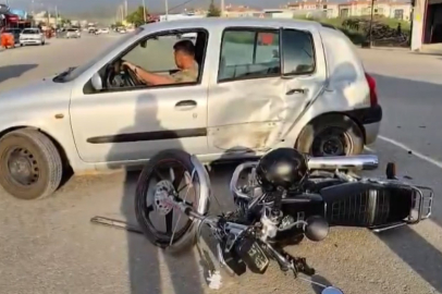 Otomobil ile Çarpışan Motosiklet Sürücüsü Hastaneye Kaldırıldı