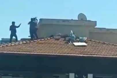Gaziantep’te Çatı Üstünde Tehlikeli Kavga!